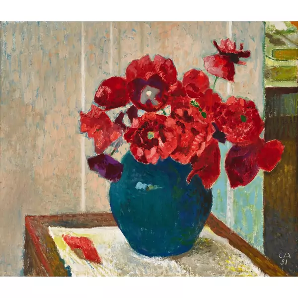 "Vase mit rotem Mohn"
