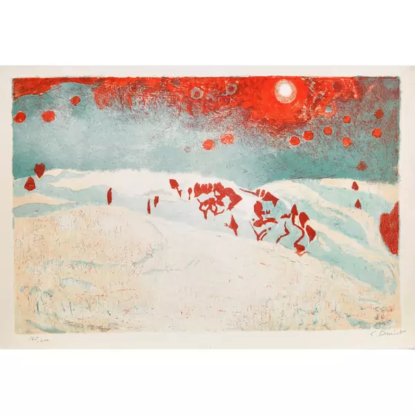 "Sonnenuntergang in Schneelandschaft"