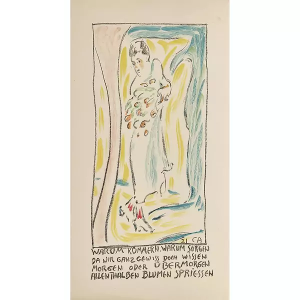 "Frau mit Blumen"