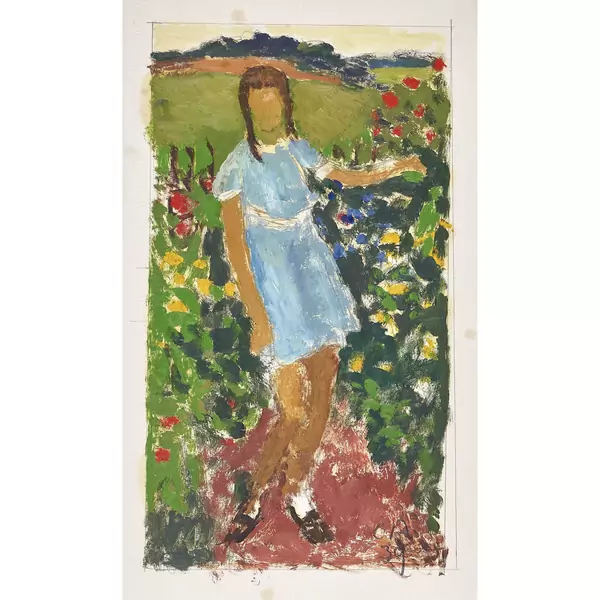 Mädchen im Blumengarten