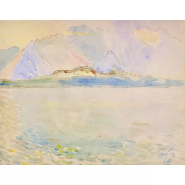 Seelandschaft mit Bergen