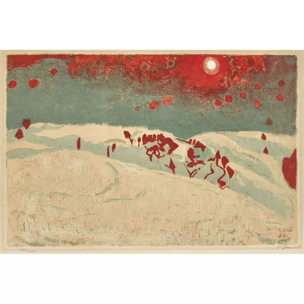 "Sonnenuntergang in Schneelandschaft"