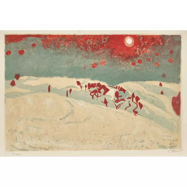 "Sonnenuntergang in Schneelandschaft"