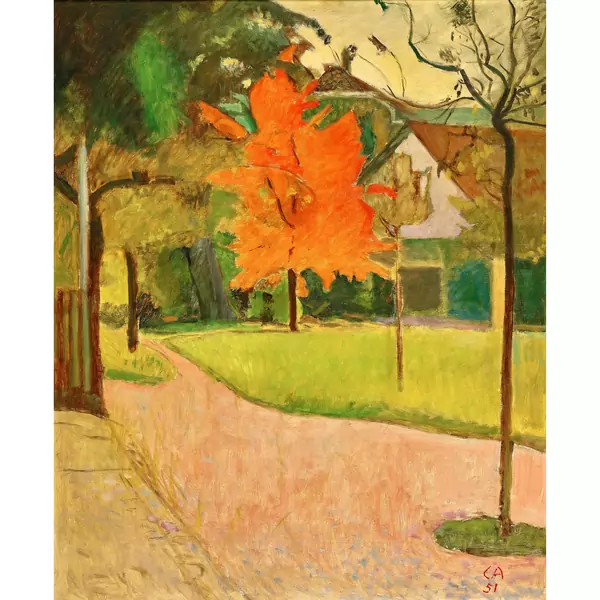 Herbstlich gefärbter Baum auf der Oschwand