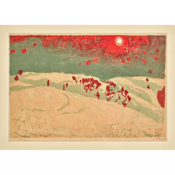 "Sonnenuntergang in Schneelandschaft"