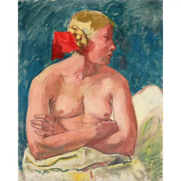 Sitzender Halbakt (Hilda Trog)