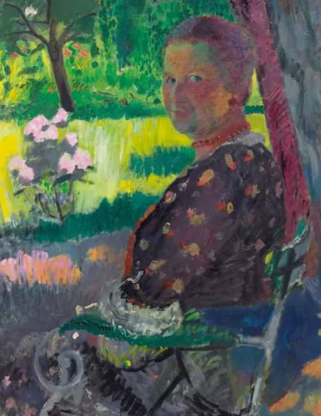 CUNO AMIET — Bildnis von Anna Amiet im Garten. 1932. — Koller Auktionen