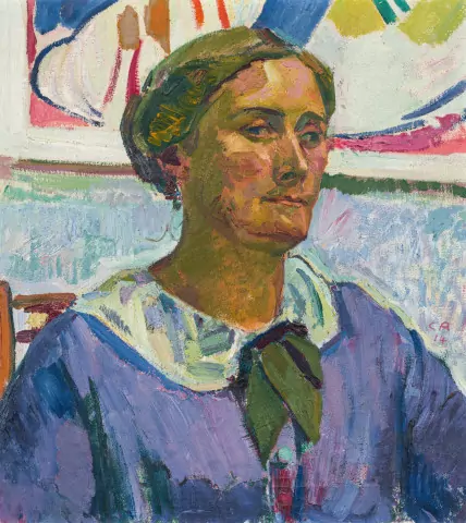 Bildnis einer Dame in violettem Kleid, 1914