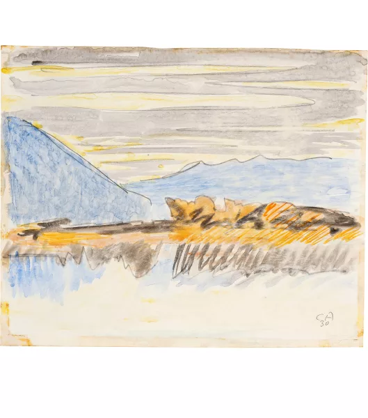 Cuno Amiet — Blick von Gunten über den Thunersee mit Niesen und Stockhornkette