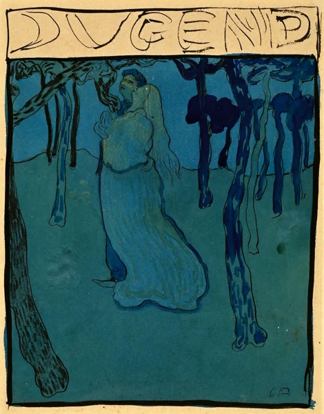 Cuno Amiet — Umschlagsentwurf für die Zeitschrift "Jugend", ca. 1896