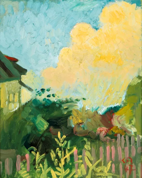 Cuno Amiet — Regard sur une clôture dans un jardin