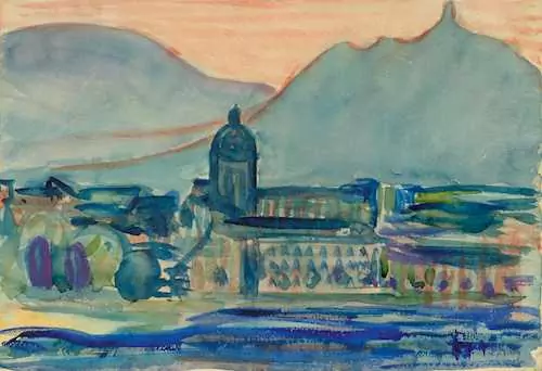 CUNO AMIET — Blick auf Solothurn und den Weissenstein. 1909. — Koller Auktionen