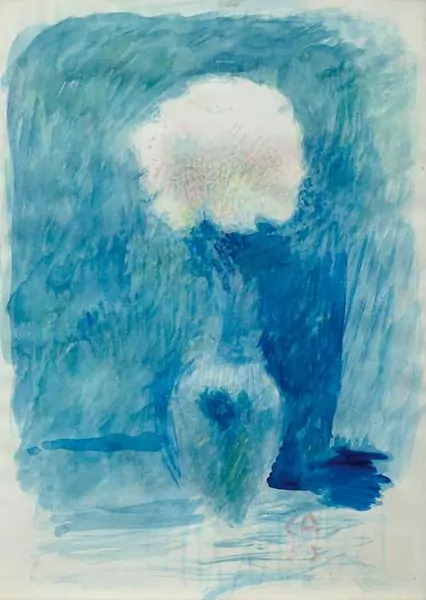 CUNO AMIET — Blumenstillleben vor blauem Hintergrund. 1959. — Koller Auktionen