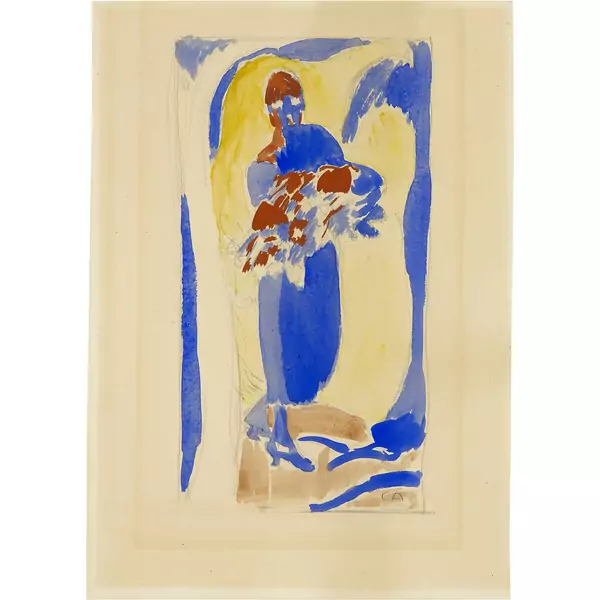 Cuno Amiet — Junge Frau (Anna Amiet) mit Blumenstrauss — Galerie Kornfeld