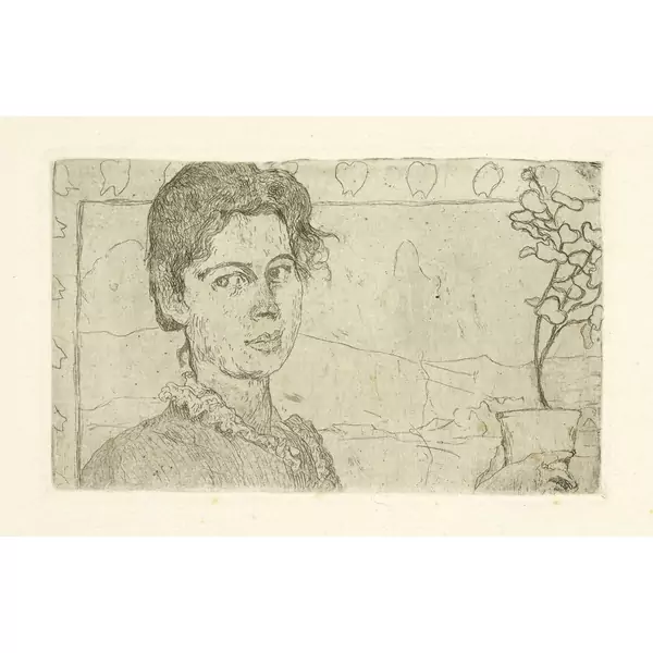Cuno Amiet — Anna Luder, die zukünftige Gattin des Künstlers mit Geranium — Galerie Kornfeld