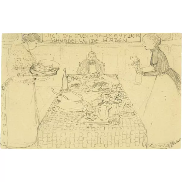 Cuno Amiet — Wie's die Stubenmaler auf der Schnabelweide haben. Postkarte — Galerie Kornfeld