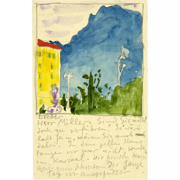 Cuno Amiet — Gelbes Haus in Lugano. Postkarte — Galerie Kornfeld