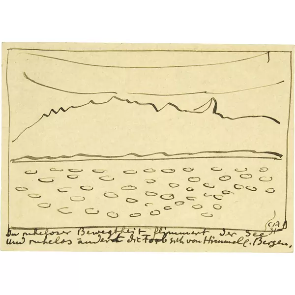 Cuno Amiet — In ruheloser Bewegtheit flimmert der See. Postkarte — Galerie Kornfeld