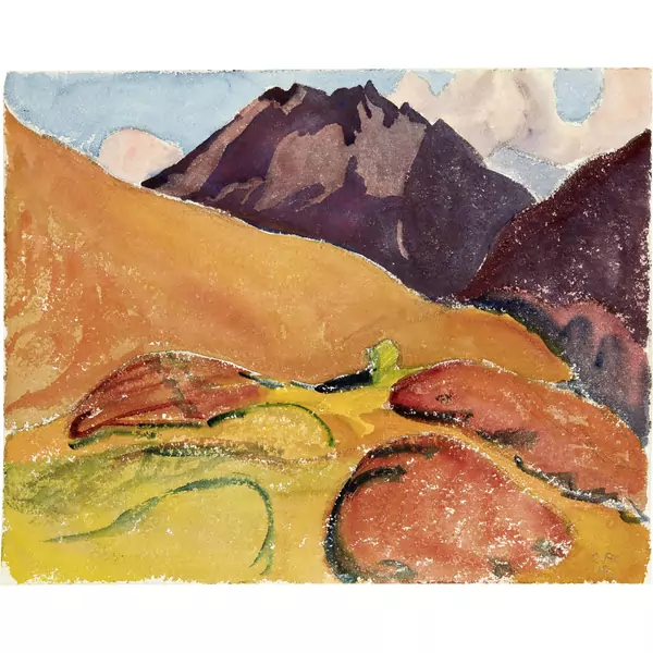 Cuno Amiet — Berglandschaft mit Piz Lagrev — Galerie Kornfeld