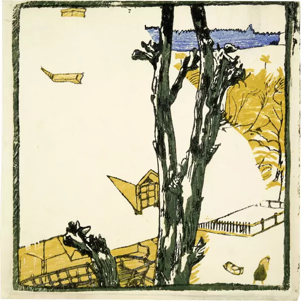 Cuno Amiet — Schneelandschaft, ein Haus auf der Oschwand — Galerie Kornfeld