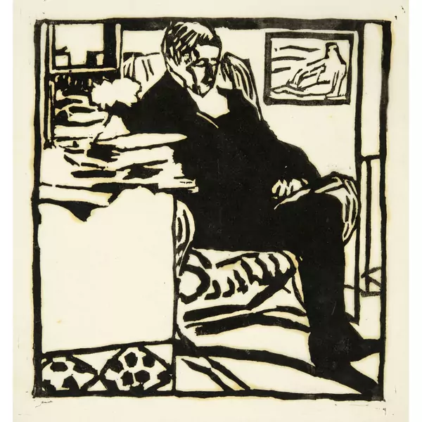 Cuno Amiet — Dr. Curt Blass, lesend — Galerie Kornfeld