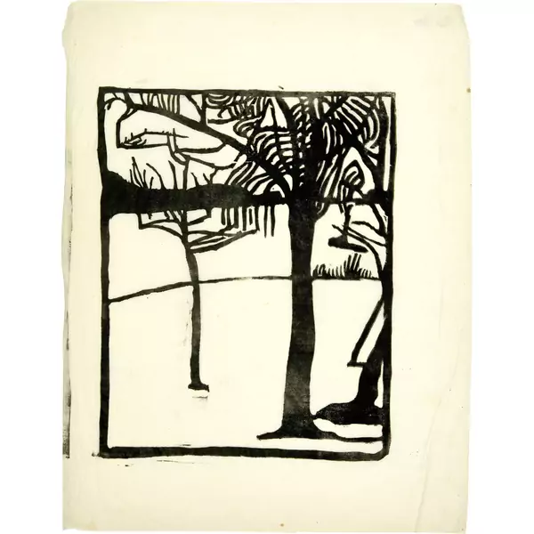 Cuno Amiet — Winterlandschaft mit Bäumen — Galerie Kornfeld