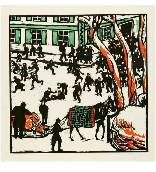 Cuno Amiet — Schulpause im Winter (Oschwand) — Galerie Kornfeld