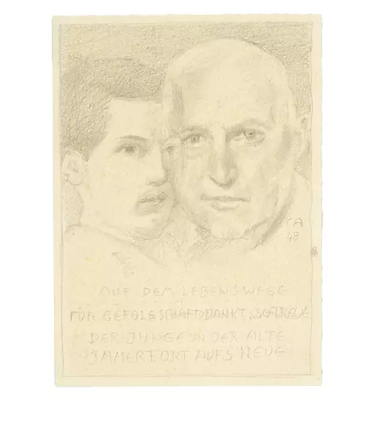 Cuno Amiet — Vorzeichnung zu "Jung und alt", Neujahrsblatt 1948/49 — Galerie Kornfeld