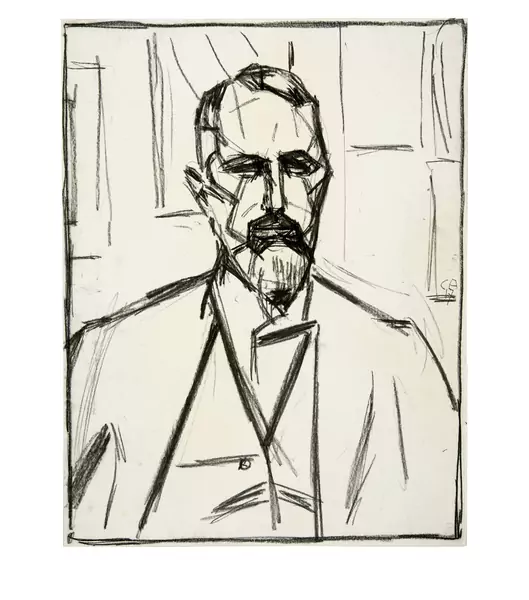 Cuno Amiet — Selbstbildnis en face — Galerie Kornfeld