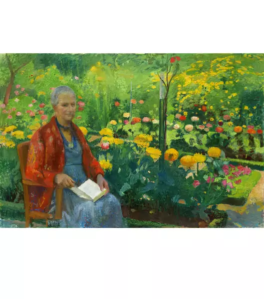 Cuno Amiet — Frau Amiet im Garten — Galerie Kornfeld