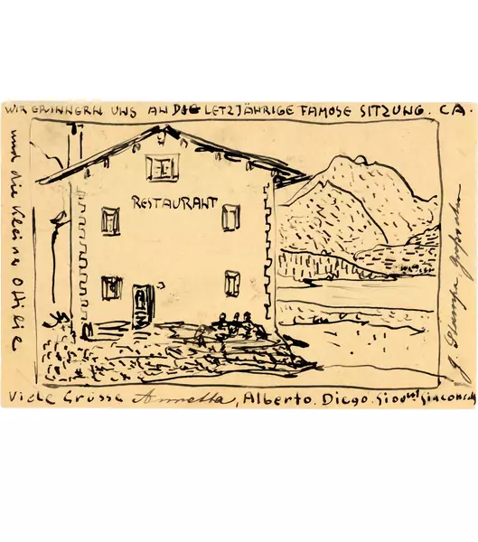 Cuno Amiet — Restaurant am Silsersee in Maloja — Galerie Kornfeld