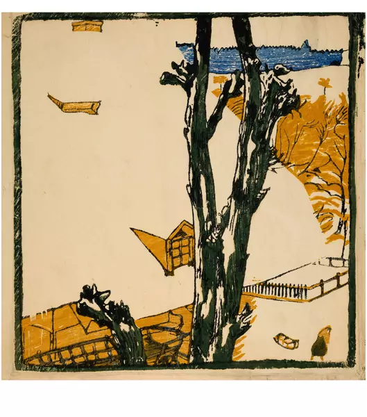 Cuno Amiet — Schneelandschaft, ein Haus auf der Oschwand (3 Zustandsdrucke) — Galerie Kornfeld