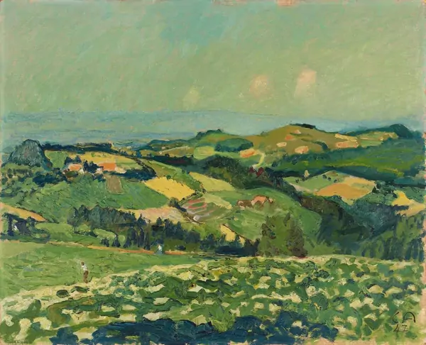 Cuno Amiet — Oberbühler – Blick in das Emmental und auf den Jura — Galerie Kornfeld