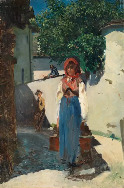 Cuno Amiet — Mädchen in Coltura im Bergell — Galerie Kornfeld