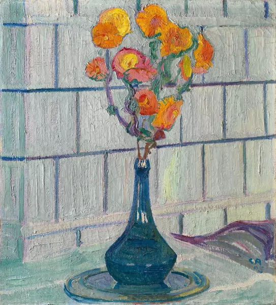 Cuno Amiet — Gelber Mohn in Vase — Galerie Kornfeld