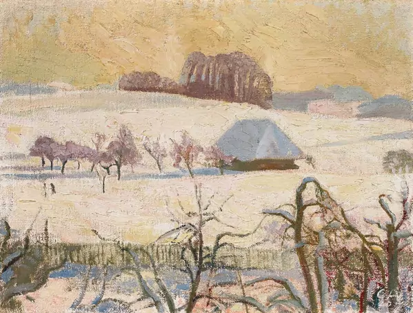 Cuno Amiet — Winterlandschaft auf der Oschwand — Galerie Kornfeld