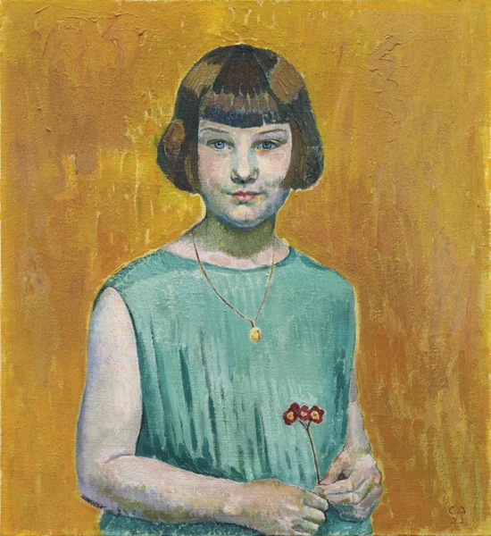 Cuno Amiet — Portrait eines jungen Mädchens mit Blume, 1925