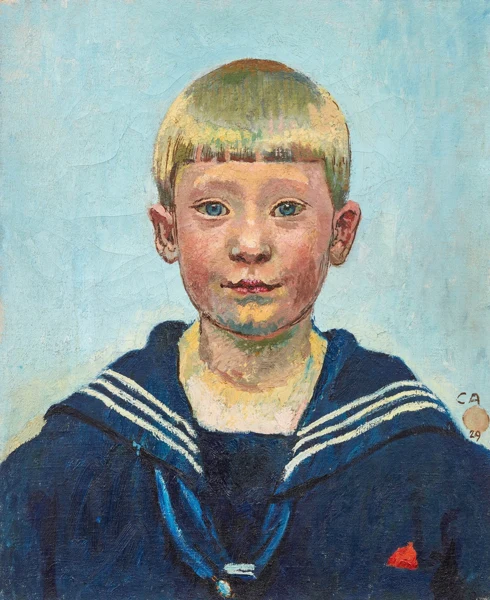Cuno Amiet — Bildnis Hans Heinrich Blass (Knabe im Matrosenhemd), 1929