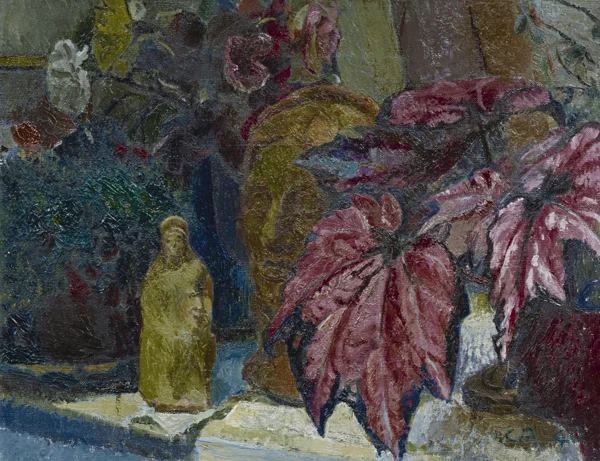 Cuno Amiet — Stillleben mit Zierahorn, Büste und Statuette, 1940