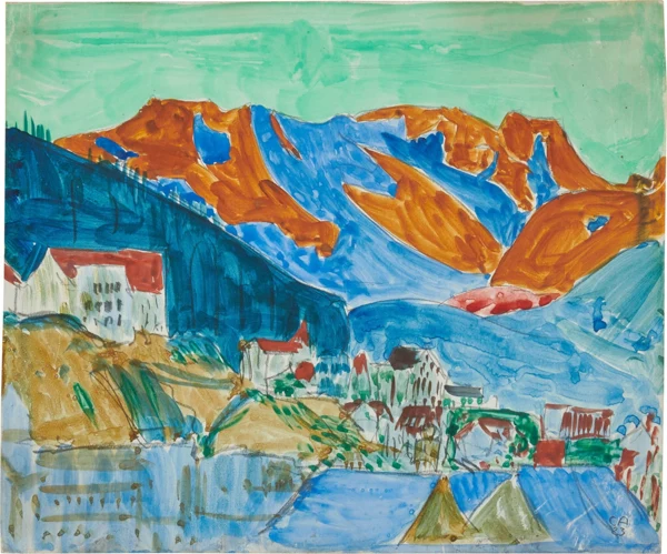 Cuno Amiet — Davos mit Rhätikon, 1923