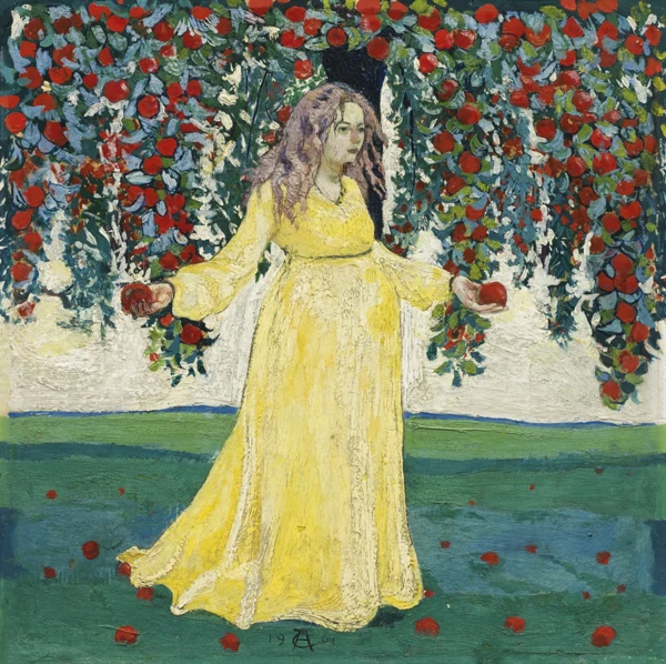 Cuno Amiet — Frau unter Apfelbaum, 1901