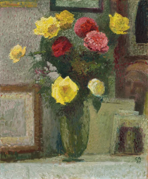 Cuno Amiet — Rosenstrauss im Atelier, 1955