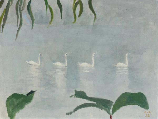 Cuno Amiet — Vier Schwäne auf dem See, 1932