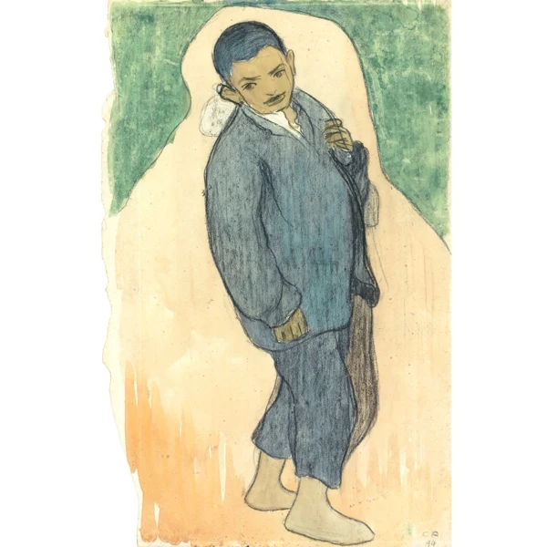 Cuno Amiet — STEHENDER KNABE, 1894 - rectoSTANDING YOUNG BOY, 1894 - rectoSTUDIE EINER BRETONIN - versoSTUDY OF A BRETON WOMAN - verso