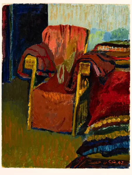 Interieur mit Fauteuil. 1945