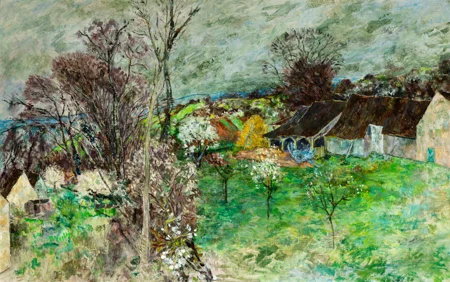 Landschaft mit Bauernhaus