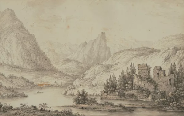 Daniel Düringer — Prospect des verfallenen Schlosses Weissenau am Thunersee