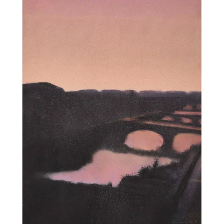 Flusslandschaft mit Brücken
