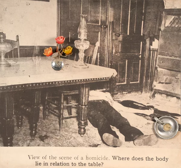 Daniel Spoerri — View of the Scene of a Homicide, aus dem Zyklus "Criminal Investigations", 1978