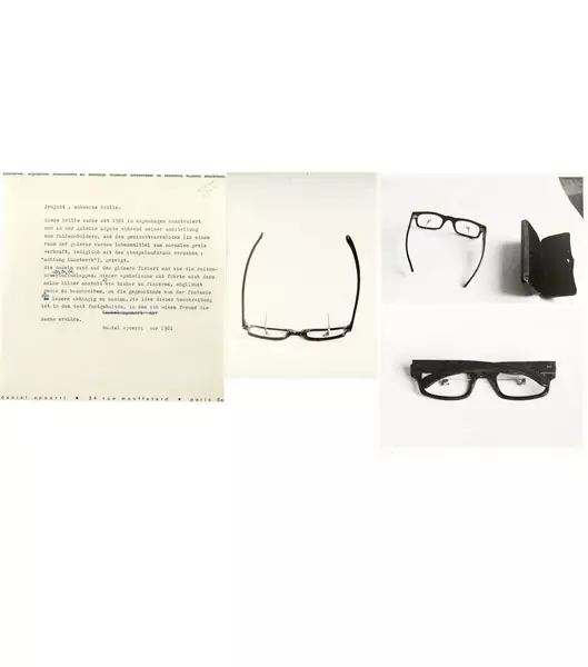 Daniel Spoerri — Projekt: Schwarze Brille — Galerie Kornfeld